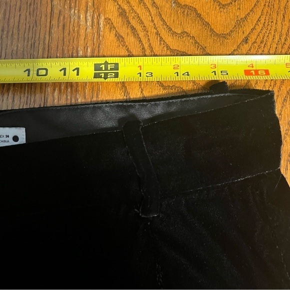 Zara Women's Velvet High Waist Trouser Pants in Black Sz L Style 2731/305/800 - Picture 13 of 15